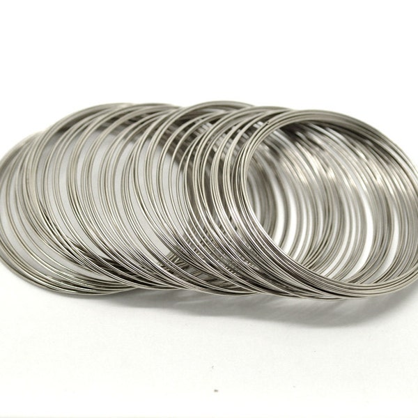 Silver Memory Wire for Bracelets 50 Loops Wholesale