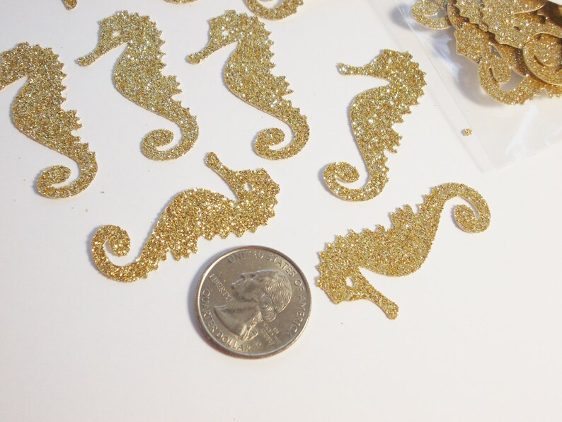 Nautical Glitter Gold Seahorse Party Decoration Seahorse Etsy