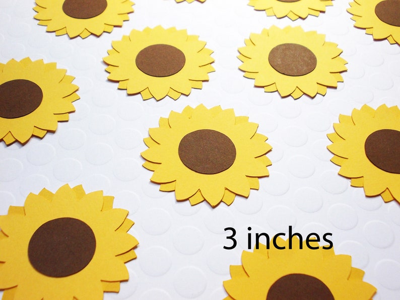 Paper Sunflower Cutouts 3 inch Party Decoration Sunflower Etsy