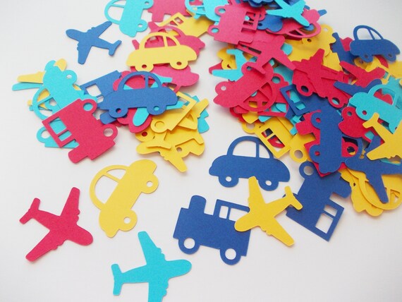 Transportation Confetti, Airplane Birthday, Car Confetti, Train Confetti, Party Decoration, Table Confetti, 100 Ct. Il_570xn