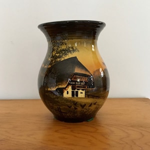 Vintage 6&quot; Schramberg Majolica, Black Forest, Germany Vase