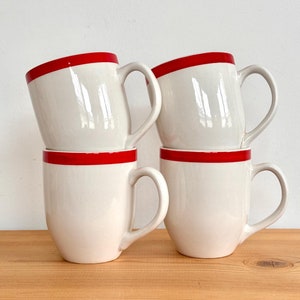 Lot of American Bistro Diner-ware Red Banded Mugs, 4, Restaurant Style,  Large Cups - Etsy