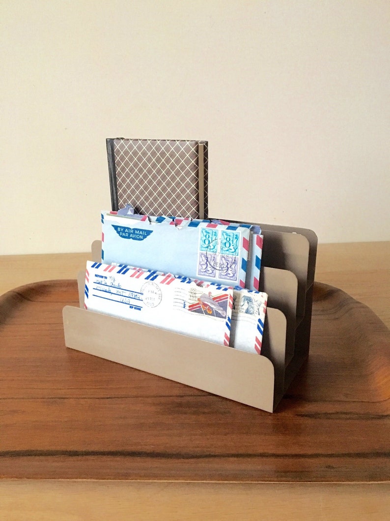 Vintage 4 Tier Desk Organizer Retro Metal Letter Holder Etsy