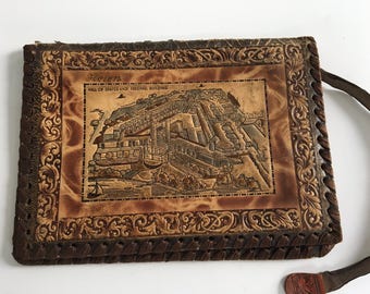Tooled Leather Book Cover, Century of Progress 1933 Souvenir, Hall of States and Federal Building
