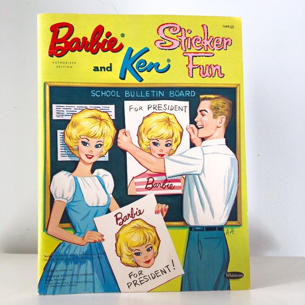 Barbie & Ken Sticker Fun Book, 1963 Barbie Coloring Book, Barbie For President