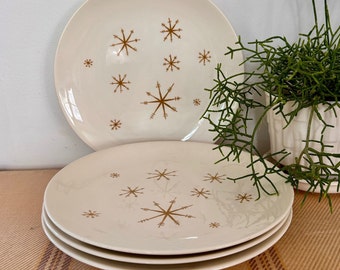 Assiette plate Star Glow Royal-Ironstone, 10", assiettes de l'âge atomique, vaisselle moderne du milieu du siècle