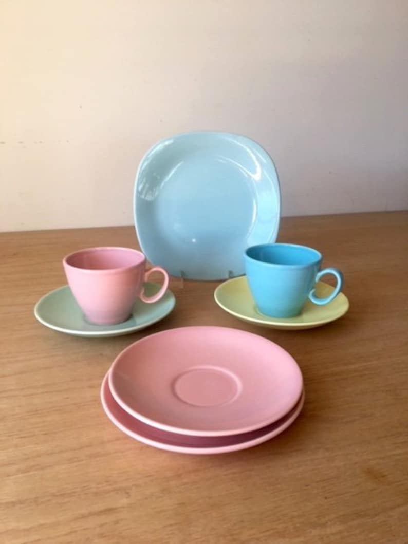 Vintage LuRay Pastel Dishes 7 Pieces Mismatched Mid Century Etsy