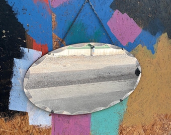Vintage Oval Frameless Mirror
