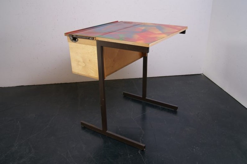 Children S Single School Desk With Metal Legs And Etsy