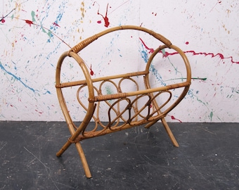 French Bamboo Magazine Rack