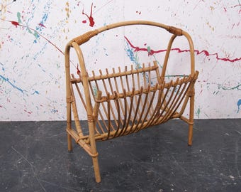 French Bamboo Magazine Rack