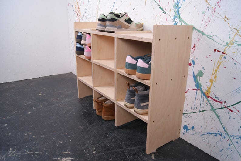 Birch Ply Shoe Storage Unit bild 4
