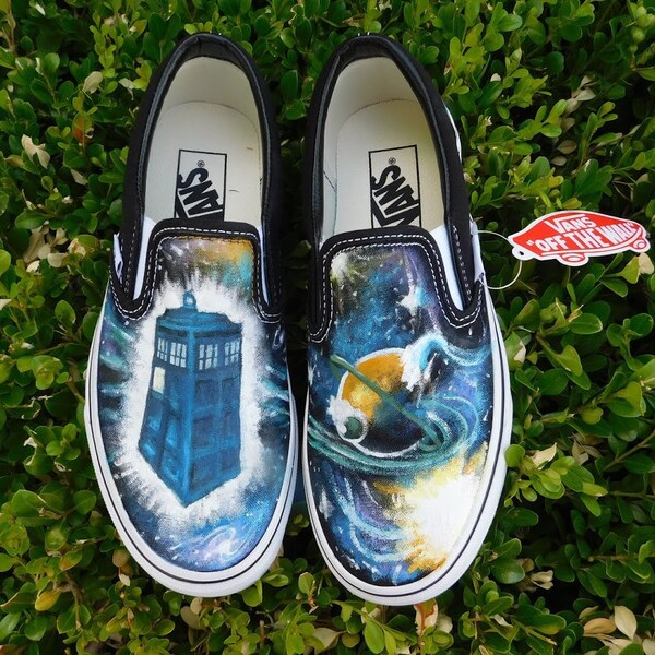 Custom Doctor Who Tardis Shoes Hand Painted