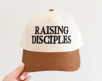 Raising Disciples Hat | Adjustable | Christian Hat | Jesus Trucker Hat | Mom Gift | Conservative Christian | Gifts for Her | Mom Style