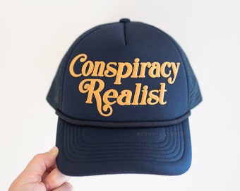 CONSPIRACY REALIST Trucker Hat | Unisex Snapback Cap | Adjustable | Freedom Patriot Gift | Gift for Him Gift for Her