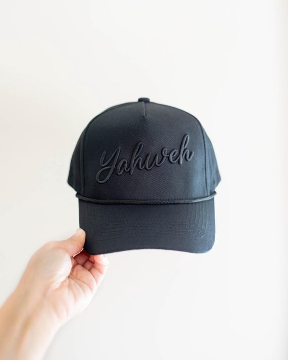 Yahweh Hat | Black & White | Unisex Cap | Adjustable Snapback | Christian Hat | Jesus Trucker Hat | Christian Gift