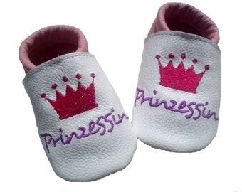 Krabbelschuhe Lederpuschen Prinzessin