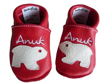 Crawling shoes leather slippers crawling slippers polar bear