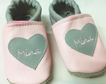 Crawling Shoes heart with Name