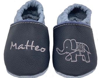 Crawling shoes Baptismal shoes Elephant with name