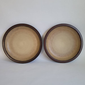 Edith Heath Ceramics "Mojave Glaze" 11 inch Dinner Plate Red with Tan Mid Century Tableware Vintage Heath Sausalito Pottery Wedding Gift
