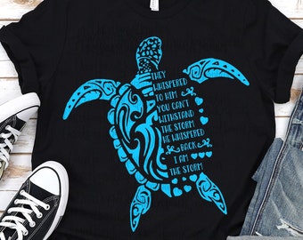 Tribal Sea Turtle SVG: Storm Quote, Cricut Silhouette Cut File (Digital Download)