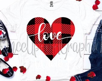 Buffalo Plaid Heart svg, Valentine's Day svg, Valentines svg, Love svg, Valentine's Design, Buffalo Plaid Heart Shirt, png, Iron On, dxf