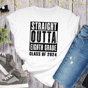 Straight Outta Eighth Grade svg, Eighth Grade Promotion shirt, 8th Grade Graduation svg, Straight Outta Eighth, Class of 2024 svg, png, dxf