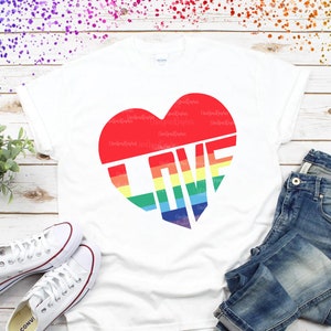 Pride Love svg, Pride svg, LGBTQ svg, Gay Pride svg, Pride Rainbow Heart, Rainbow Heart svg, Pride Iron On, Pride Cut Files, Heart svg, png