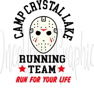 Camp Crystal Lake Running Team SVG, Viernes 13 svg, Camisa Camp Crystal Lake, Viernes 13 camisa, Jason svg, Horror svg, Camisa de terror