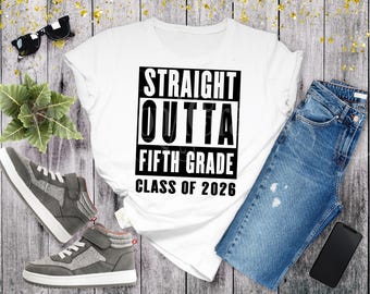 Straight Outta Fifth Grade SVG: Graduation Shirt Design (Digital Download)