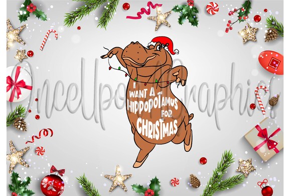 Download I Want A Hippopotamus For Christmas Svg Hippopotamus For Etsy