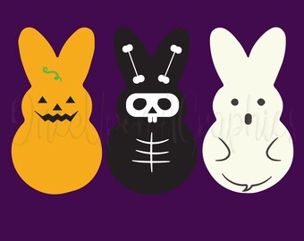 Spooky Easter Peeps SVG: Halloween Bunny Designs (Digital Download)