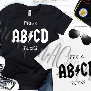 Pre-K Rocks, Pre-K svg, Back to School Shirt, Rock and Roll Kinder T-Shirt, Rocker svg, Pre-K png, Pre-K Aufbügeln, Erster Tag der Schule Shirt