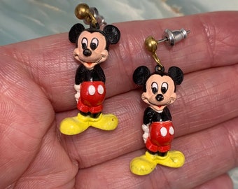Pendientes vintage DISNEY Mickey Mouse, Pendientes vintage para niñas, Pendientes Disneyland, Pendientes Mickey Mouse