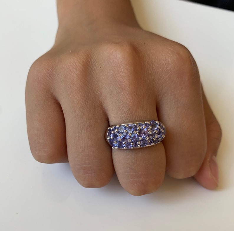 Authentic Tanzanite Purple Gemstone Spiritual Healing Light Purple Stone Silver Tanzanite Ring Christmas Gift Tanzanite Jewelry Gift