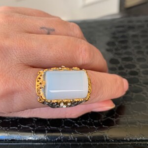 Opalite Statement Ring, Statement Ring, Opal Jewelry, Statement Jewelry, Gold and Silver, , Gift for Her, Translucent, Gift pretty