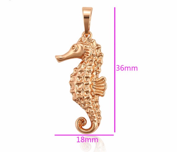 Seahorse necklace rose gold sale