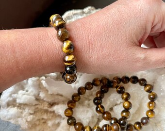 Stunning Natural Tiger Eye Beaded Bracelet