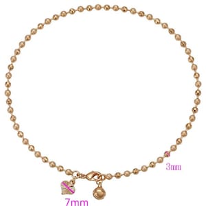 Simple 18k Gold Color Anklet with Heart Charm