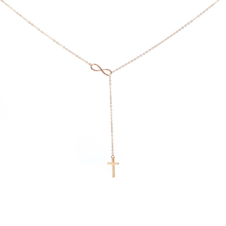 Cross Infinity Necklace Forever Faith Etsy