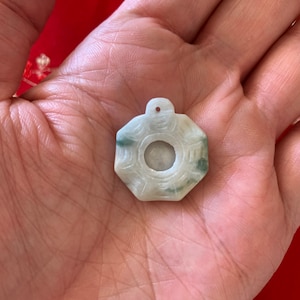 Chinese Jade Bagua Pendant, Good Luck Pendant, Jade Jewelry, Chinese Symbol, Bagua Jewelry, Asian Jewelry