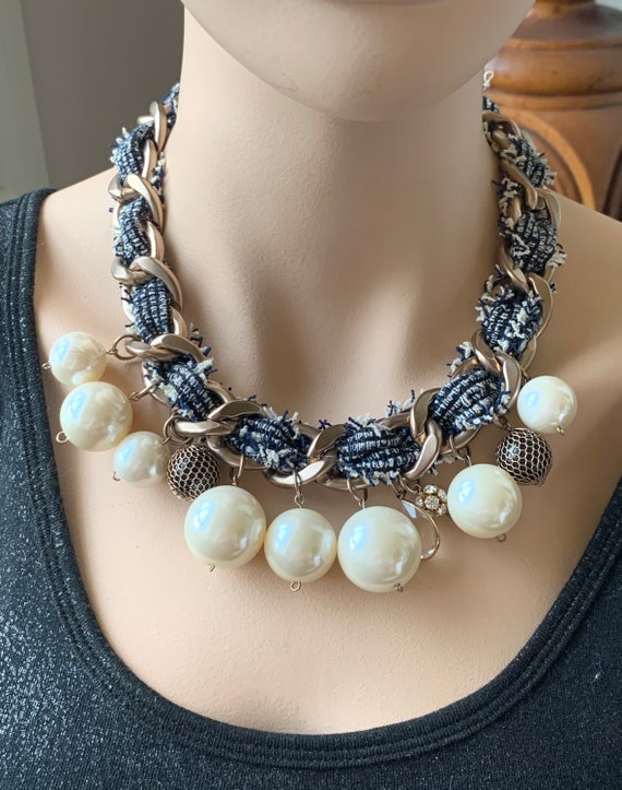 High-End Contemporary Fashion Rope Statement Choker Chunky Crystal