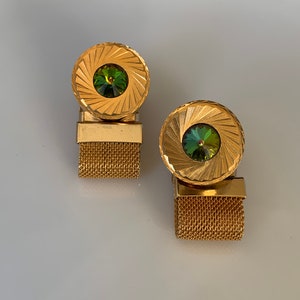 Vintage Swarovski Cuff Links, Vintage Unisex Cuff Links, Vintage Jewelry, Vintage Suit Accessories, Gemstone Cuff Links, Swarovski Jewelry
