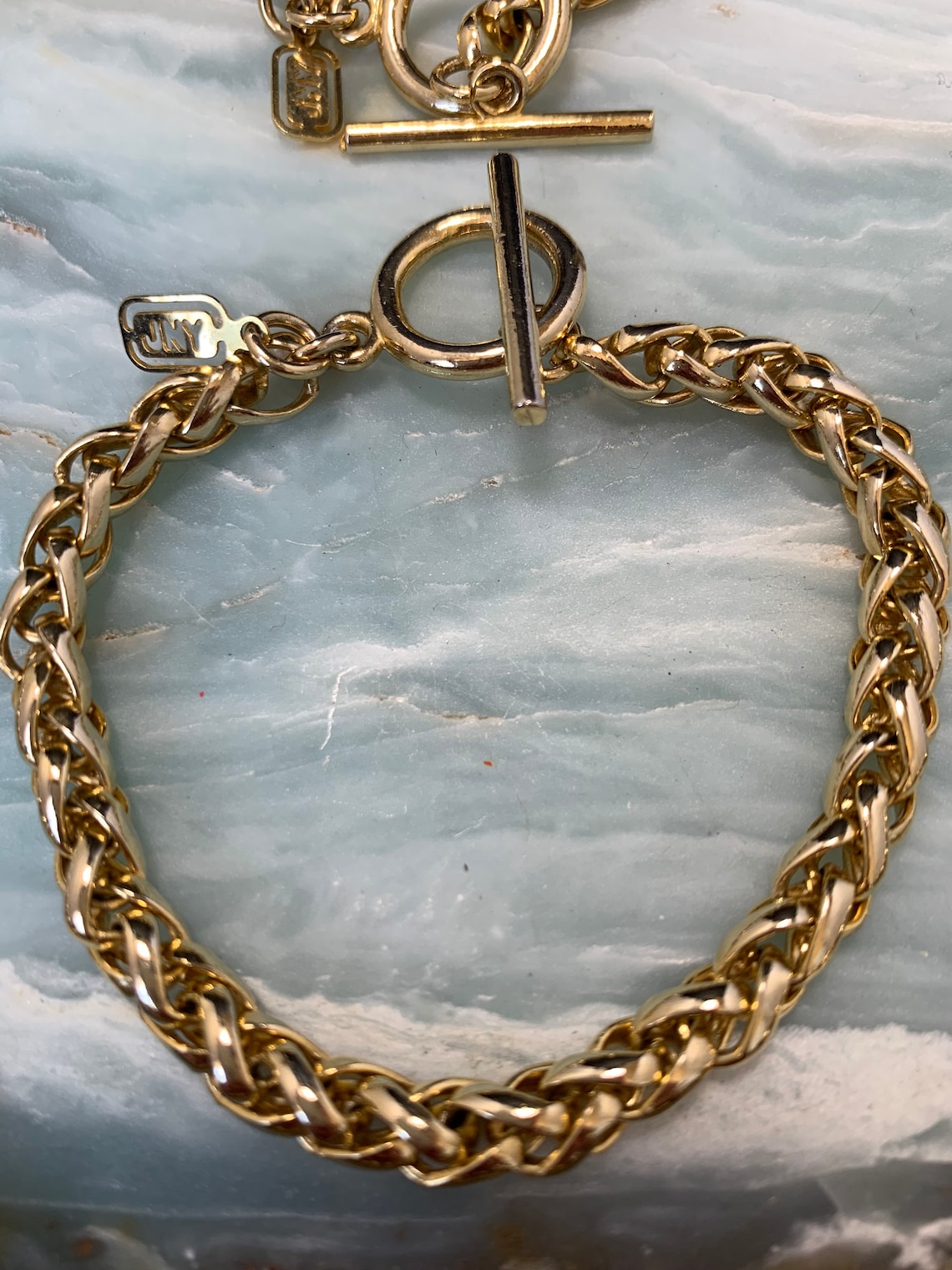Vintage Jones New York JNY Gold Tone Necklace and Bracelet Set - Etsy
