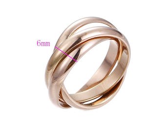 Rose Gold Triple Band Ring, Rose Gold Jewelry, Simple Bands, Minimalist Band Rings