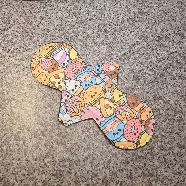 10" Reusable Menstrual Cloth Pad - Moderate/Regular Absorbency - cotton topped