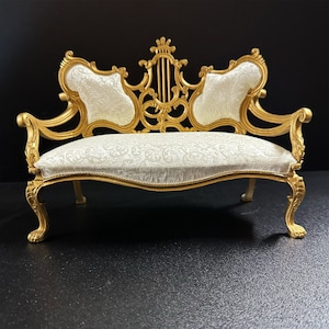 1:6 scale Top Quality sofa Gold  for dollhouse miniature For fashion dolls handcrafted