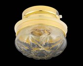 Brass ceiling lamp clear shade LED super bright light with on off switch for 1 12 scale dollhouse miniatures