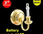 BRASS Single candle wall sconce candle holder LED super bright light with on off switch for 1 12 scale dollhouse miniatures
